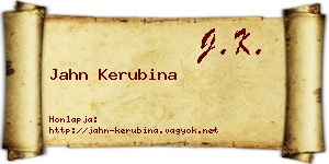 Jahn Kerubina névjegykártya